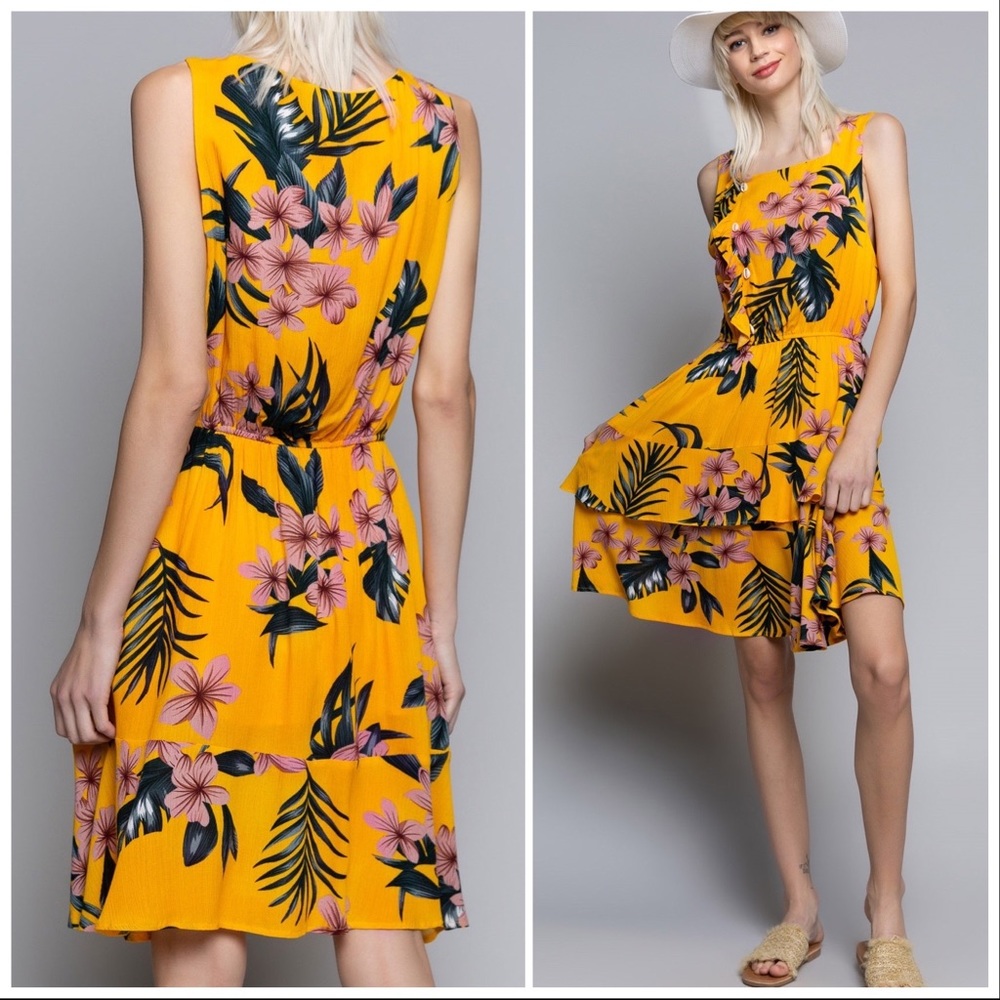 *CLEARANCE* POL Wandering the Tropics Island Dress - Picture 3 of 15